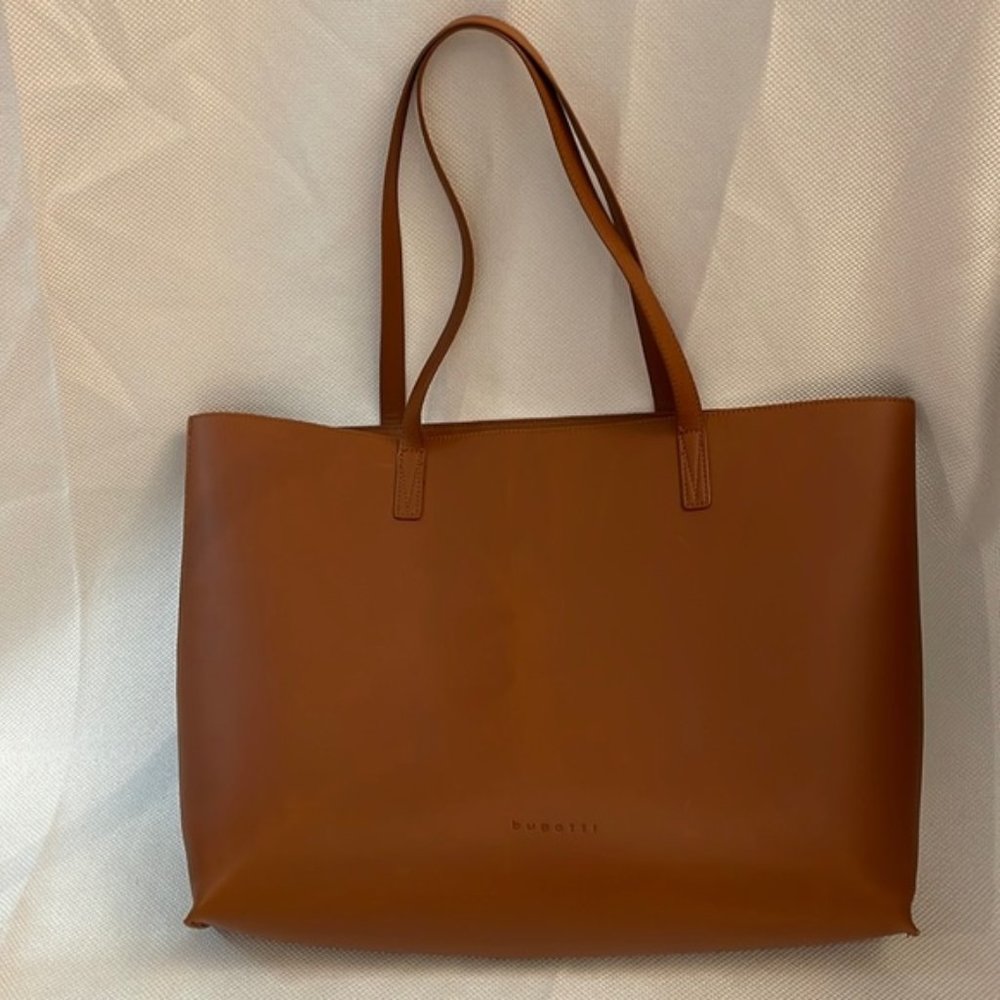 Bugatti Cognac Vegan Leather Tote Bag
